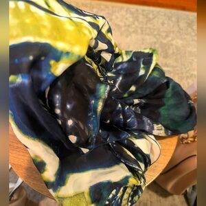 Roberto Cavalli Blue and Green Scarf